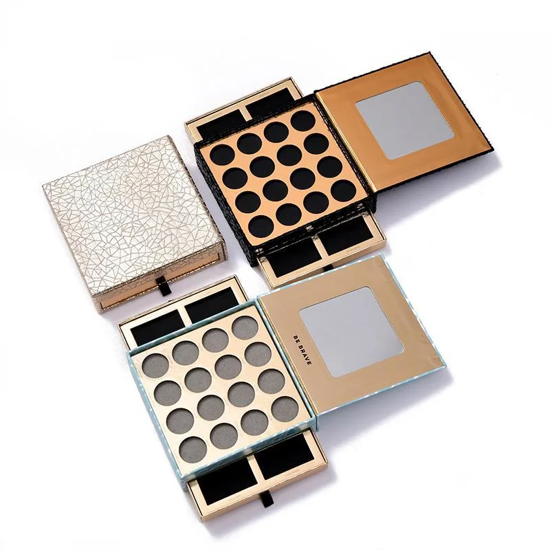 Eco-Friendly Printed Cardboard Eyeshadow Palette Case Magnetic Makeup Eye Shadow Palette Packaging Empty Paper Eyeshadow Case