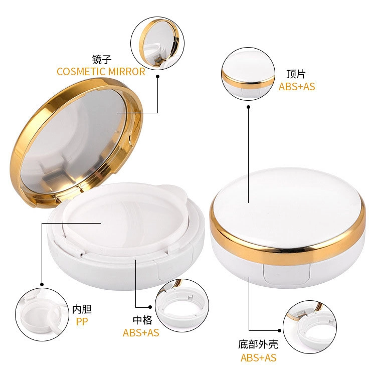 Luxury Empty Black White Rose Gold Square Bb Cc Cream Plastic Packaging Cosmetic Beauty Air Cushion Case Box